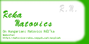 reka matovics business card